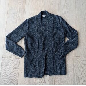 J Crew Women's Knit Open Cardigan Sweater Charcoal Gray cotton linen‎ Size S